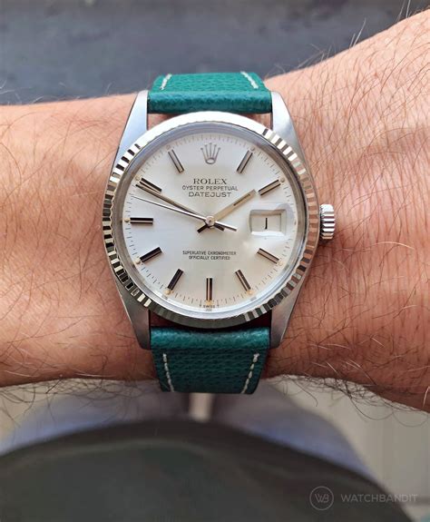 rolex datejust change to leather strap|vintage rolex with leather strap.